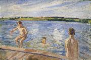 Peter Hansen Boys Bathing Spain oil painting artist